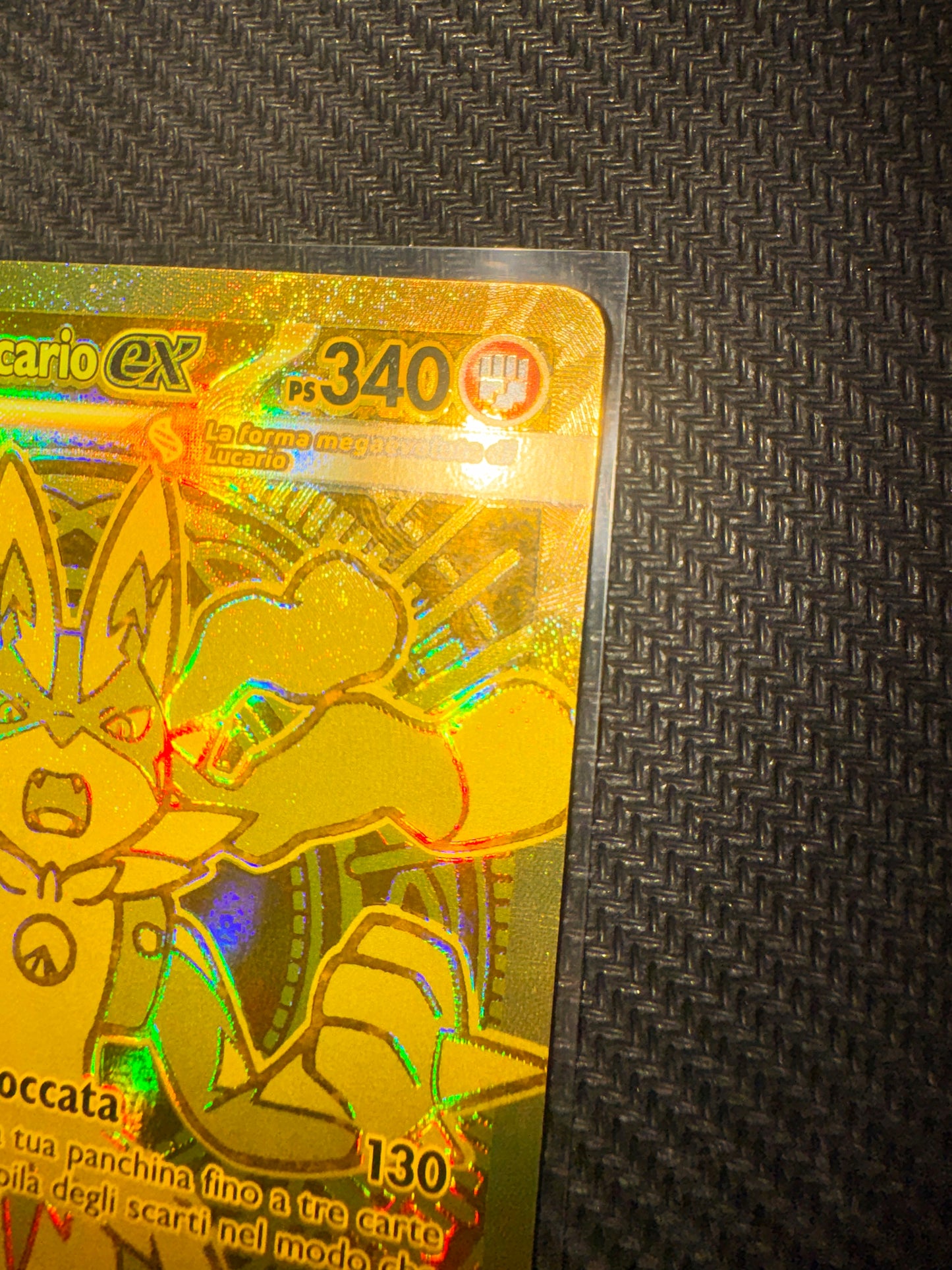 Pokémon TCG - Mega Lucario ex 188/132 Hyper Rare Gold (MUR) - Megaevoluzione [Italiano] (Vedere bene immagini retro)